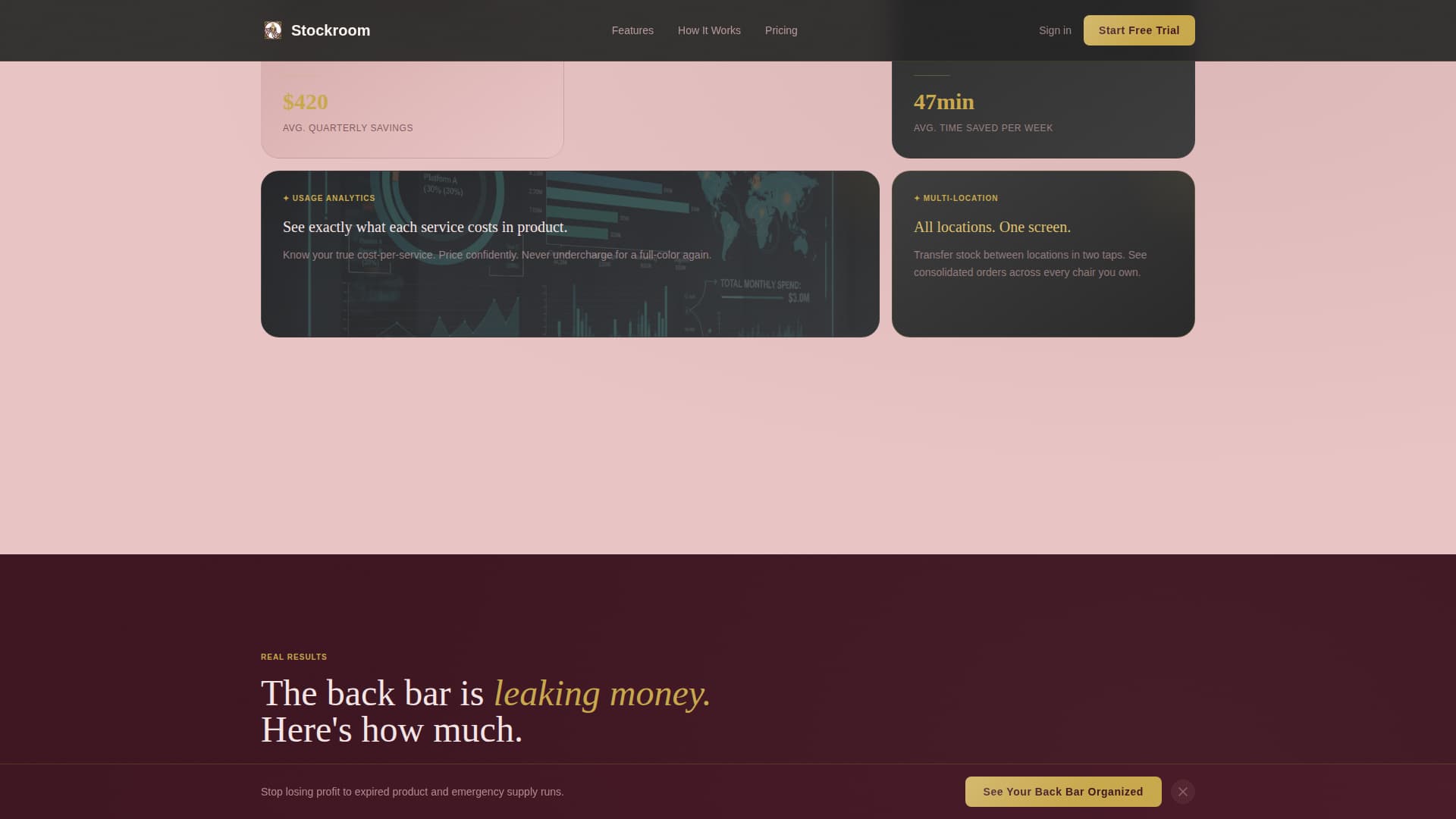 Stockroom - Effortless Salon Landing Page Template