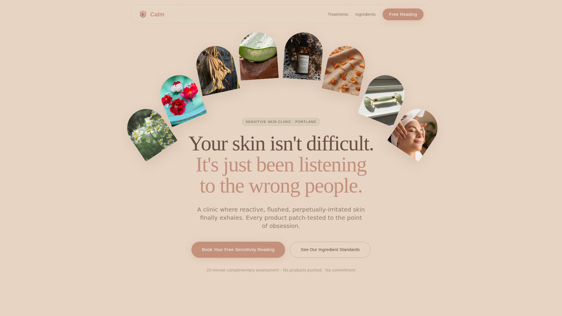 Calm - Soothing Skincare Landing Page Template
