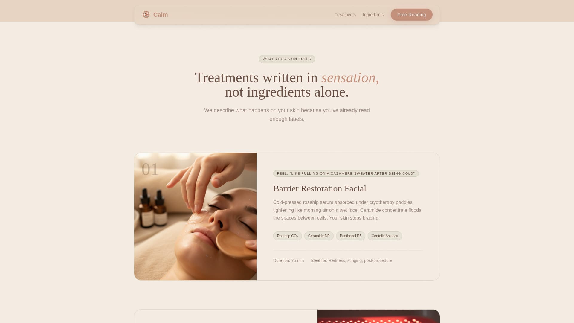 Calm - Soothing Skincare Landing Page Template