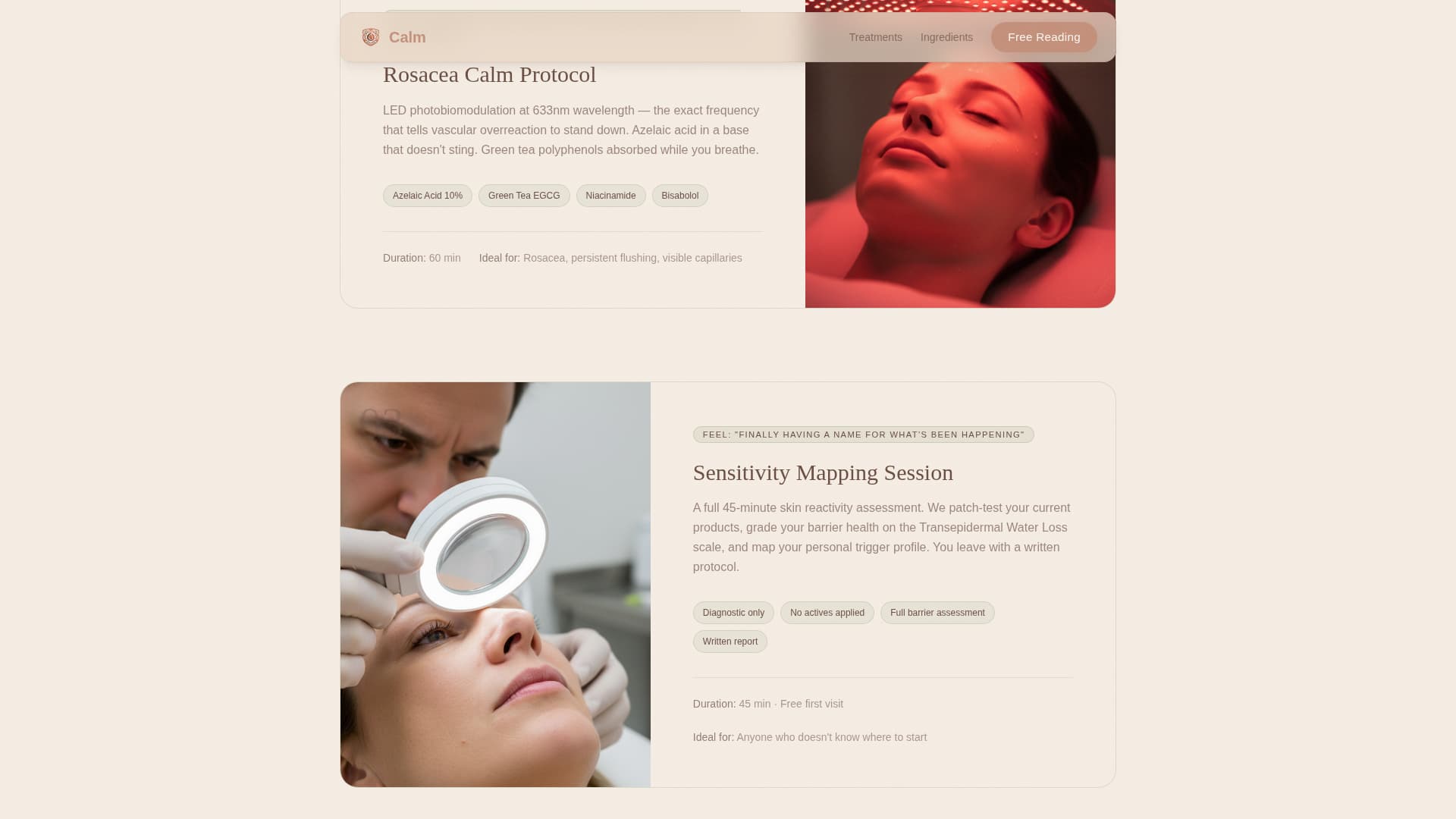 Calm - Soothing Skincare Landing Page Template