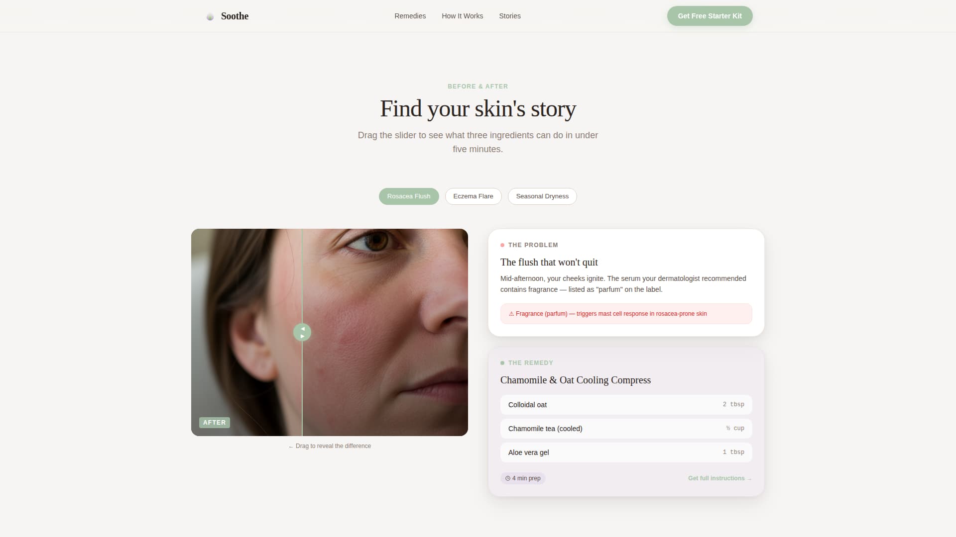 Soothe - Calming Skincare Landing Page Template