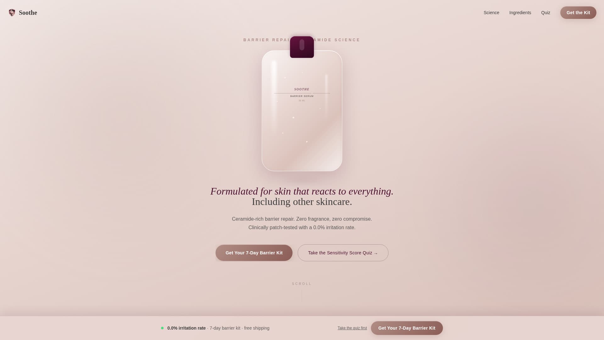 Soothe - Barrierrepair Skincare Landing Page Template