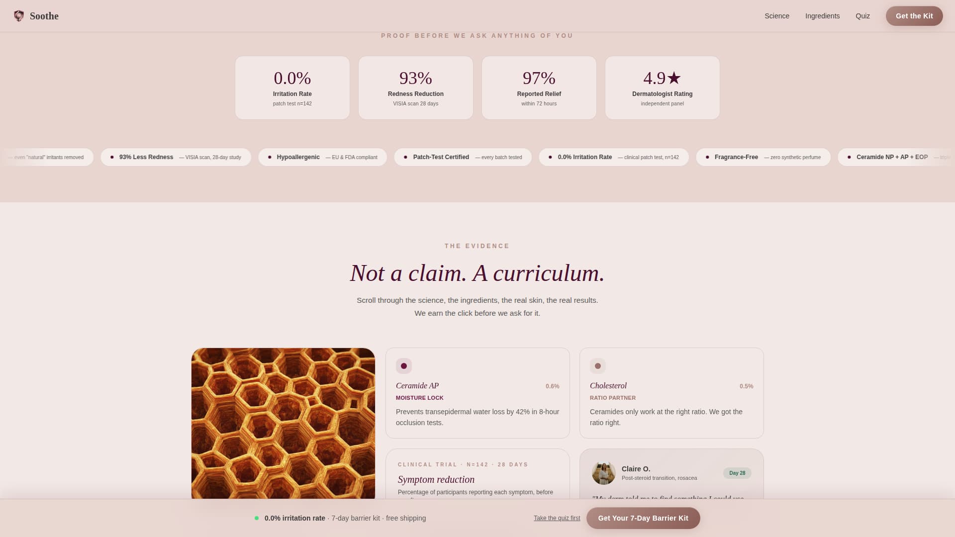 Soothe - Barrierrepair Skincare Landing Page Template