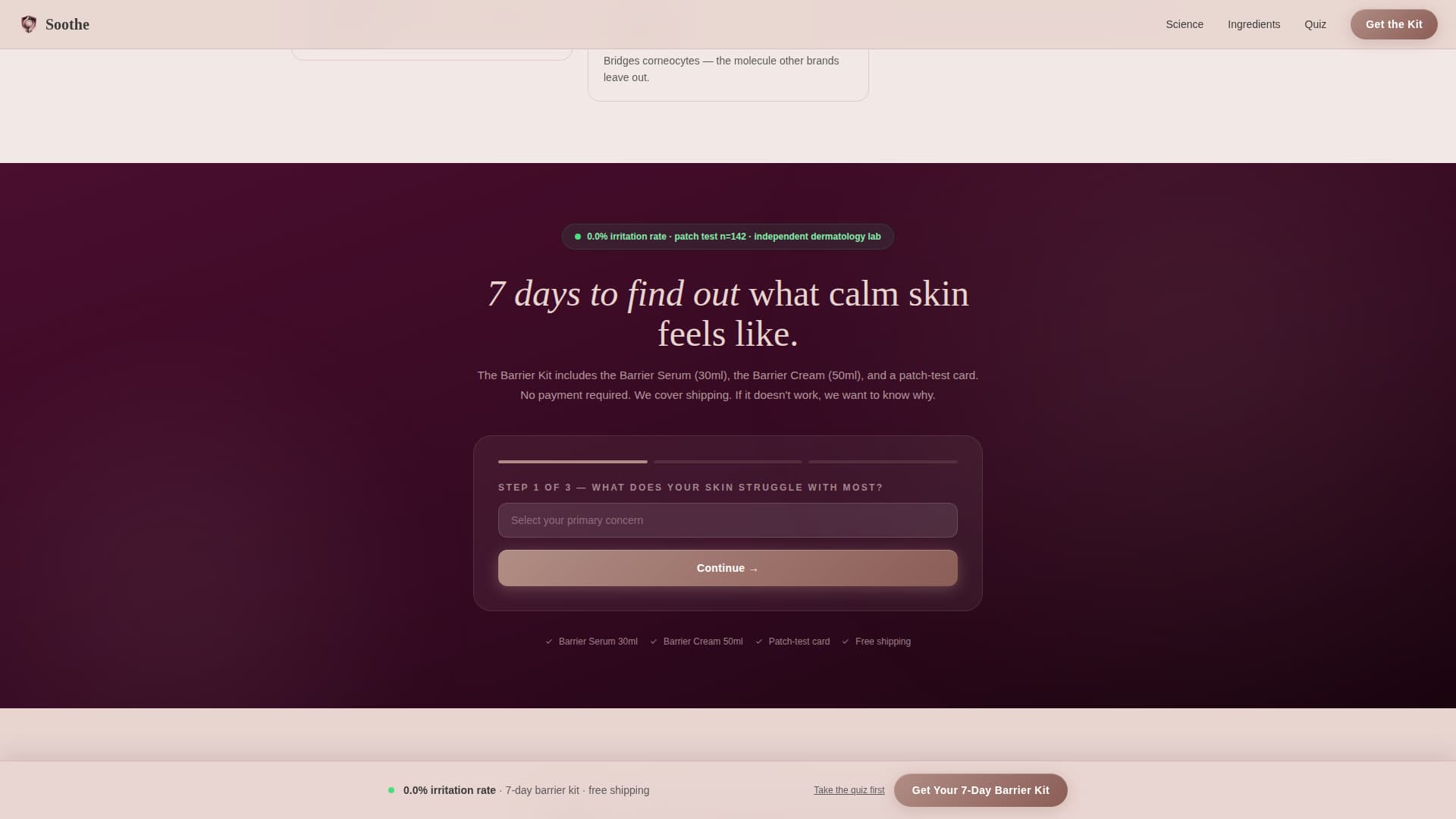 Soothe - Barrierrepair Skincare Landing Page Template