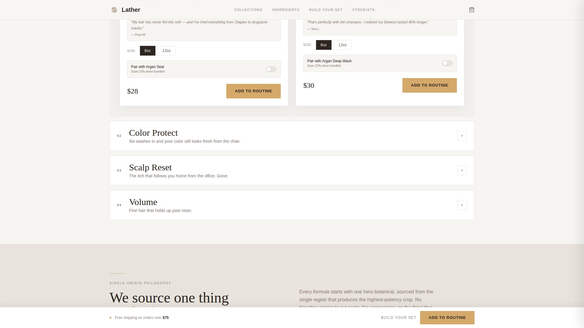 Lather - Botanical Haircare Landing Page Template