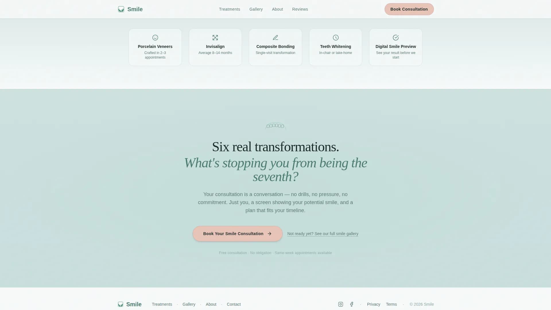 Smile - New Patient Landing page Template