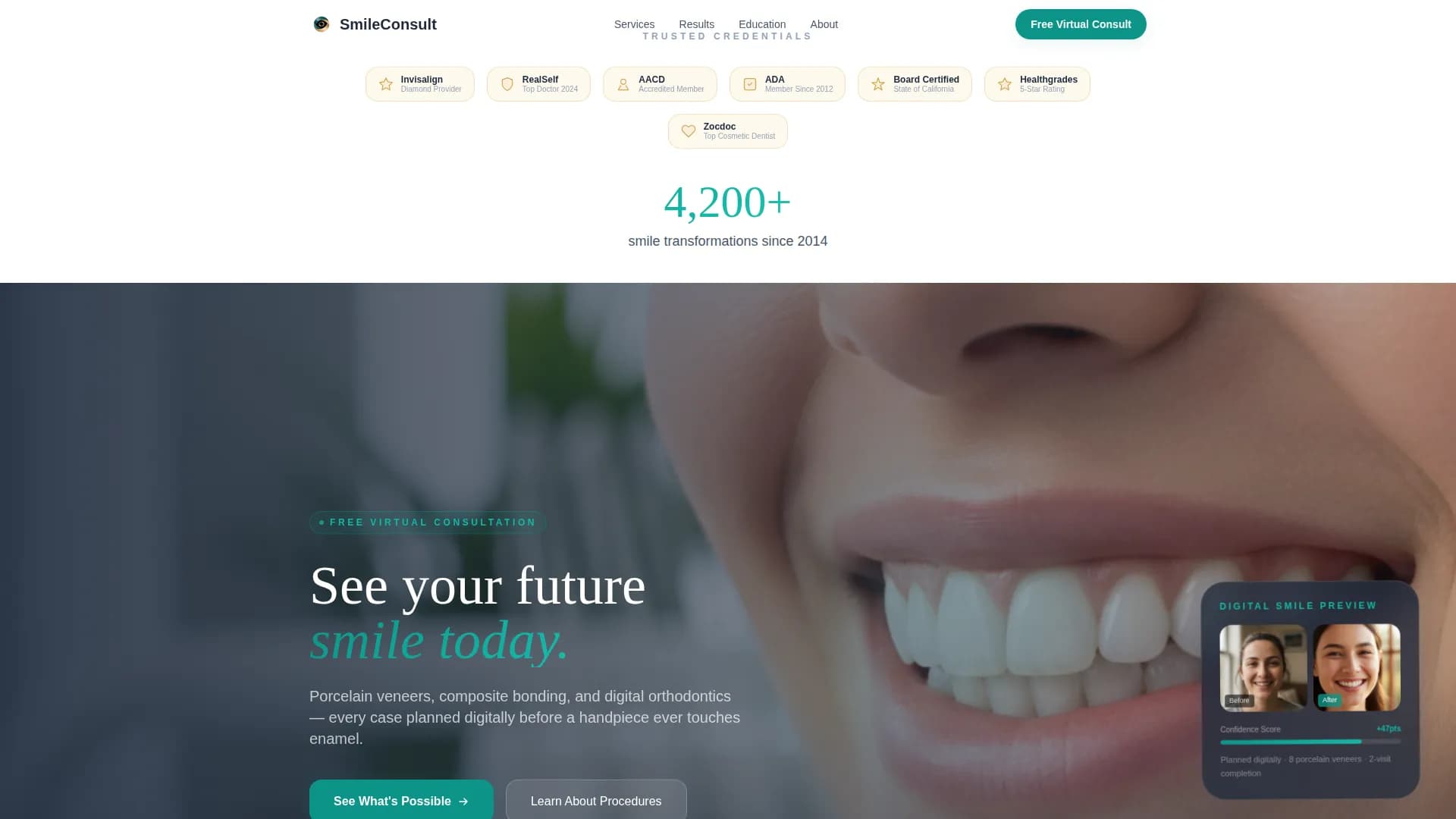 Smile - Virtual Consultation Landing page Template