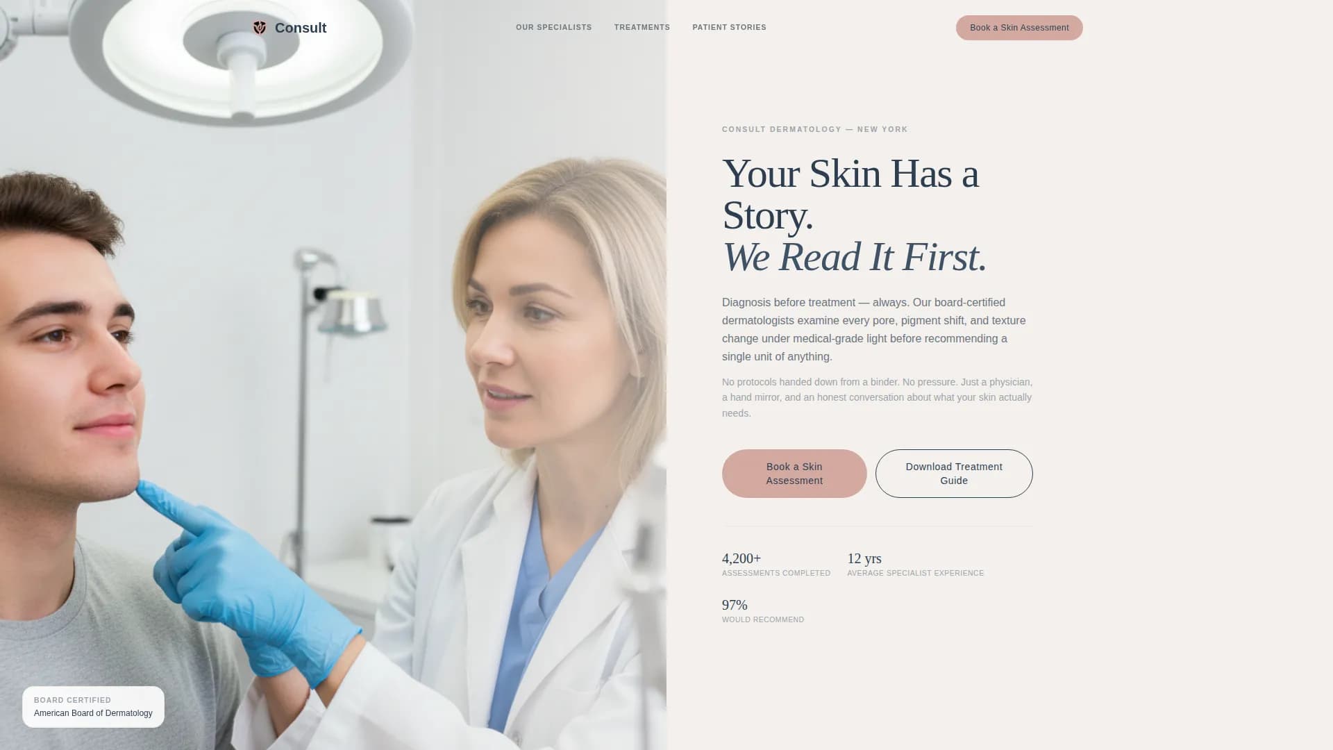 Glow - Dermatology Clinic Landing page Template