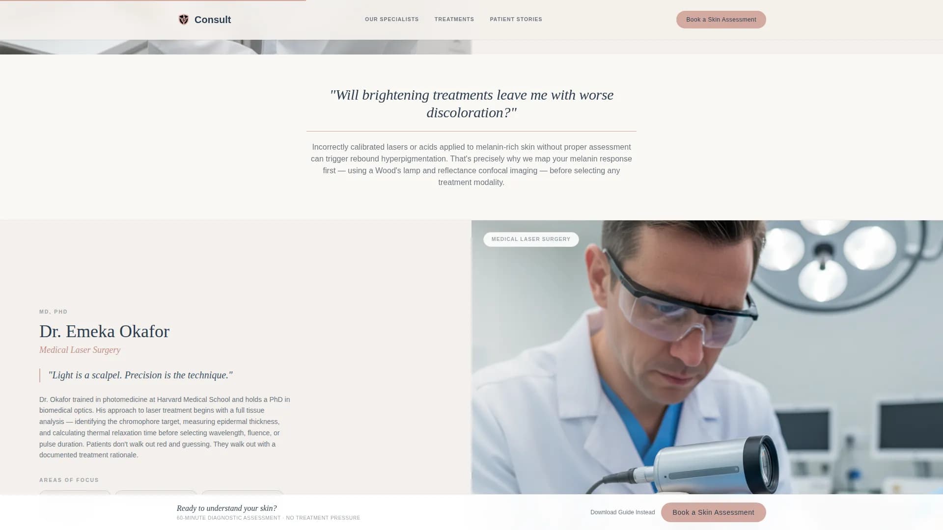 Glow - Dermatology Clinic Landing page Template