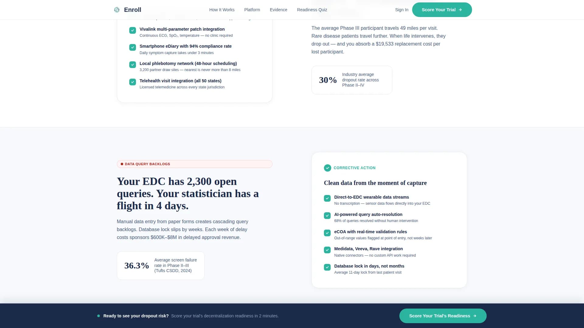 Enroll - Clinical Trial Platform Landing page Template