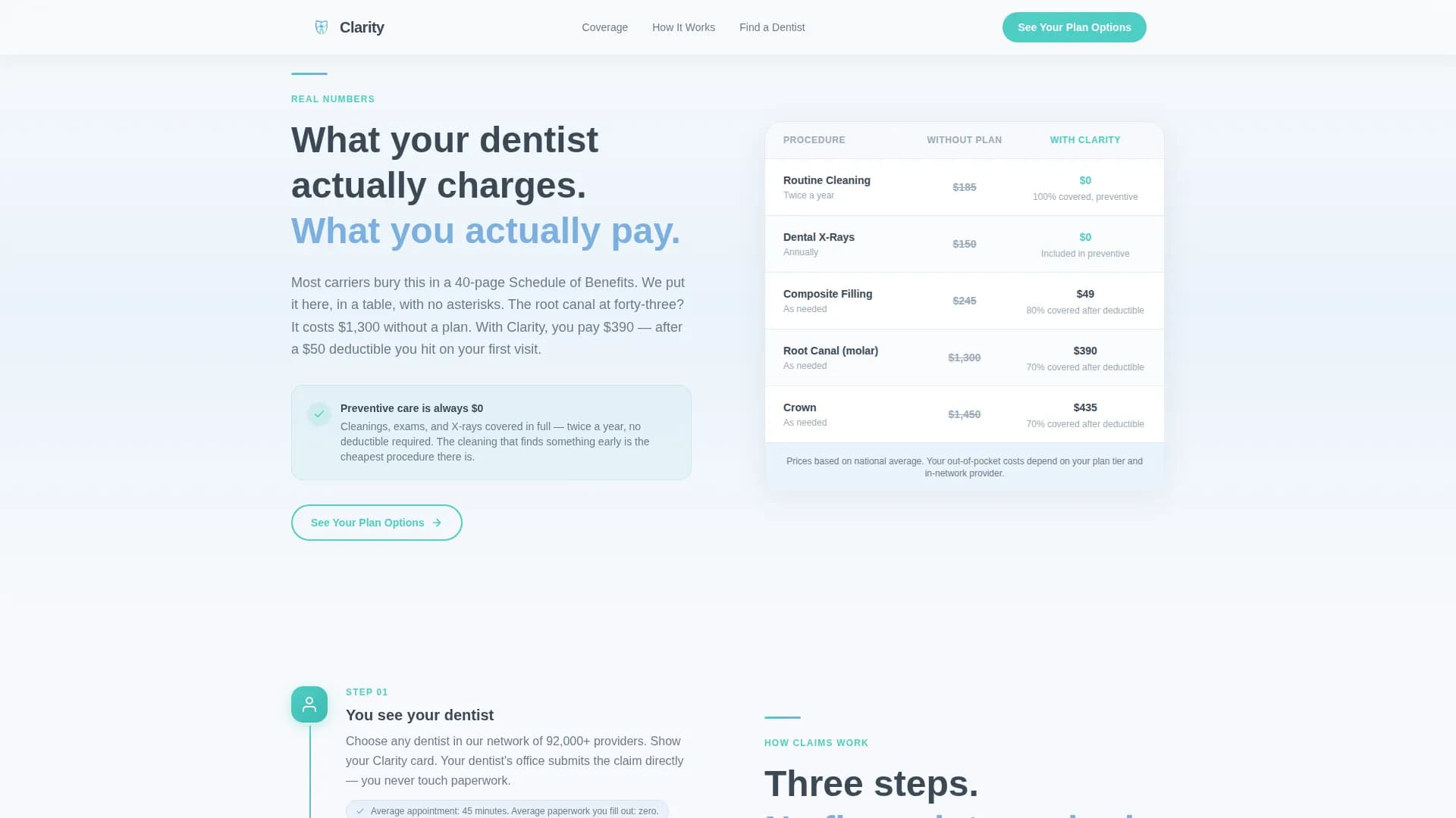 Clarity - Dental Insurance Landing page Template