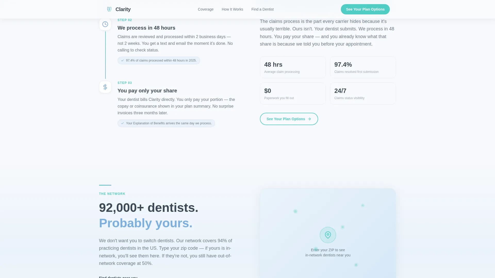 Clarity - Dental Insurance Landing page Template