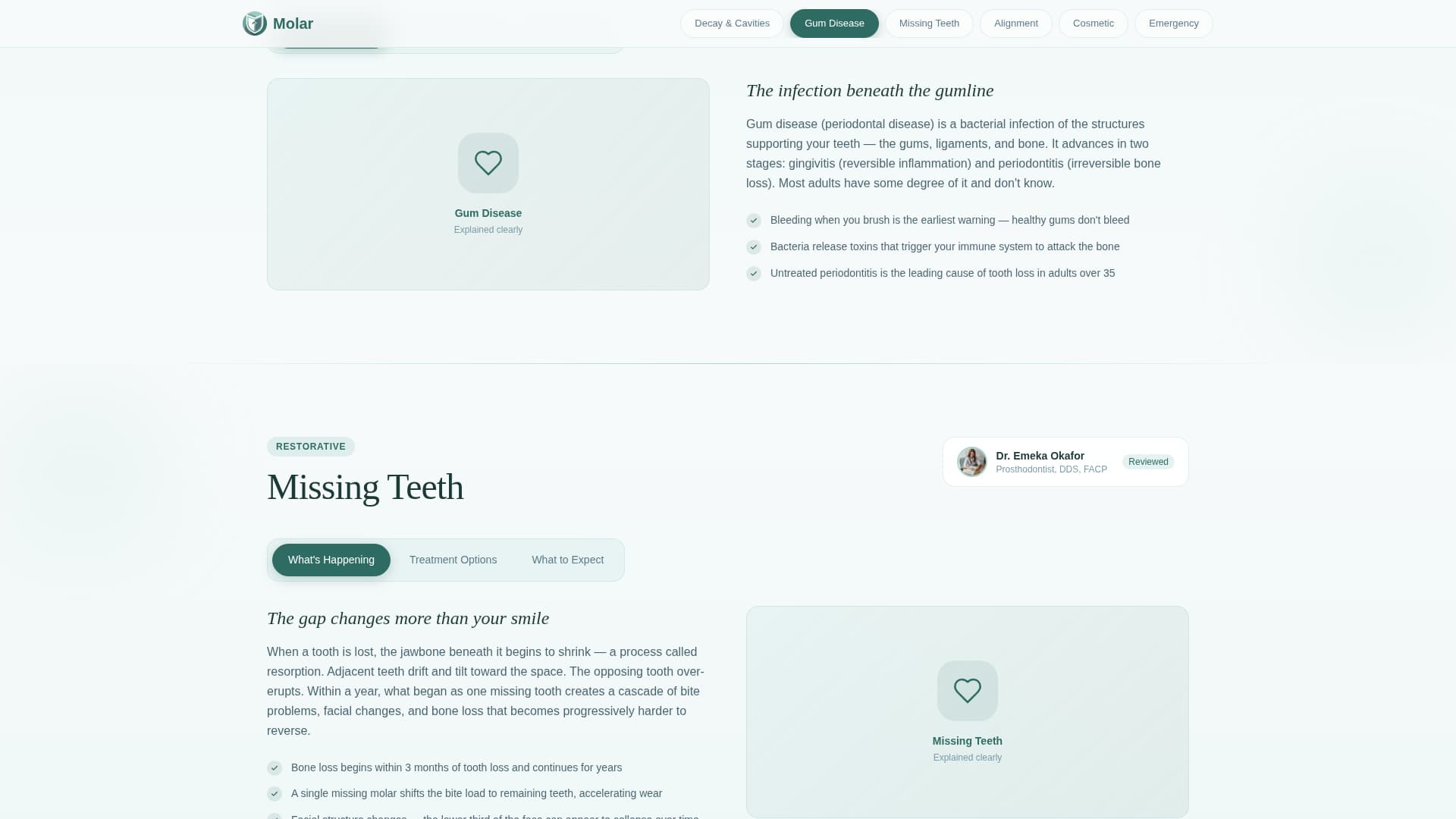 Dental Condition & Treatment Library Website Template