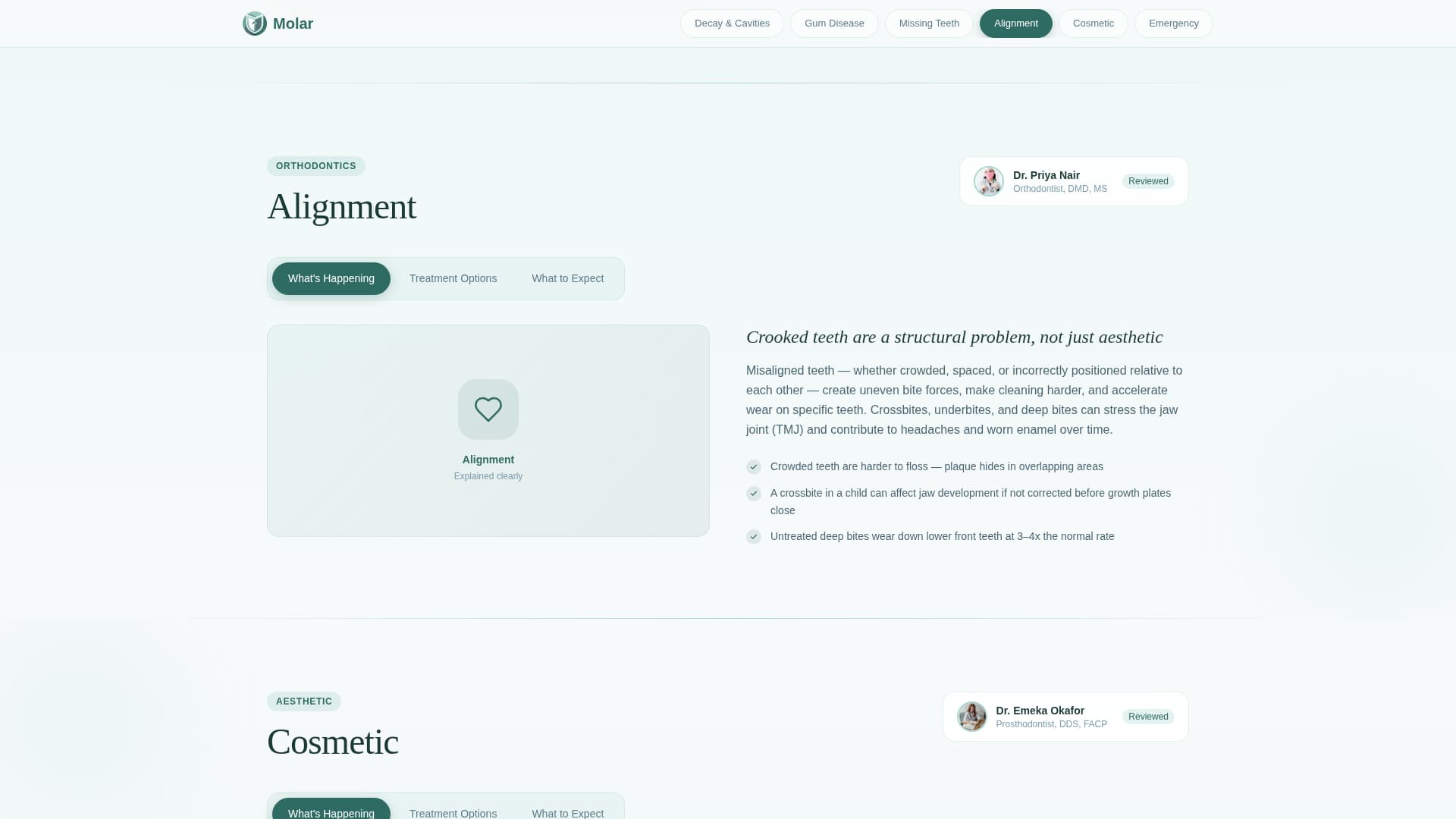 Dental Condition & Treatment Library Website Template