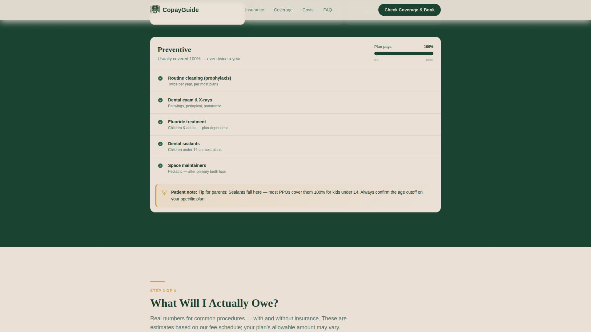 Dental Insurance & Billing Transparency Website Template