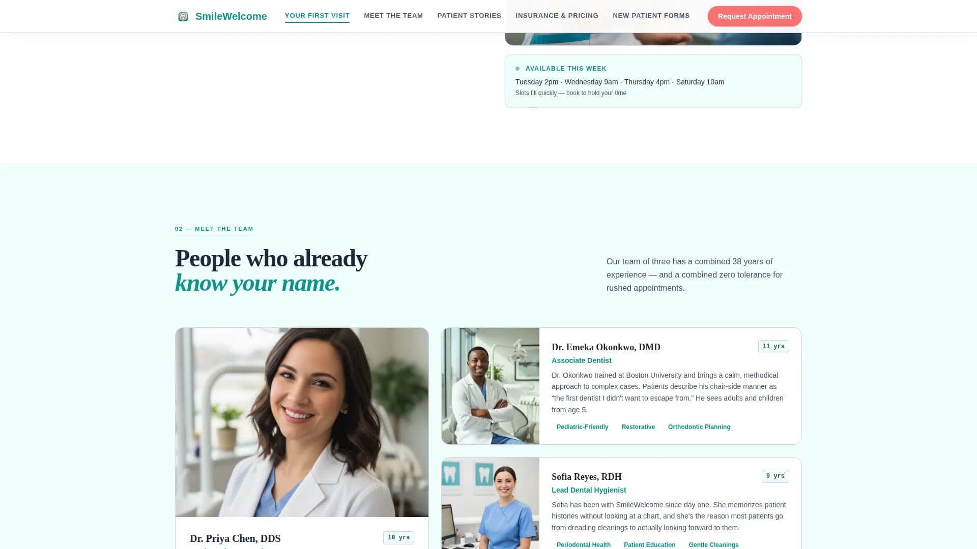 Dental Practice Trust & Anxiety Conversion Website Template