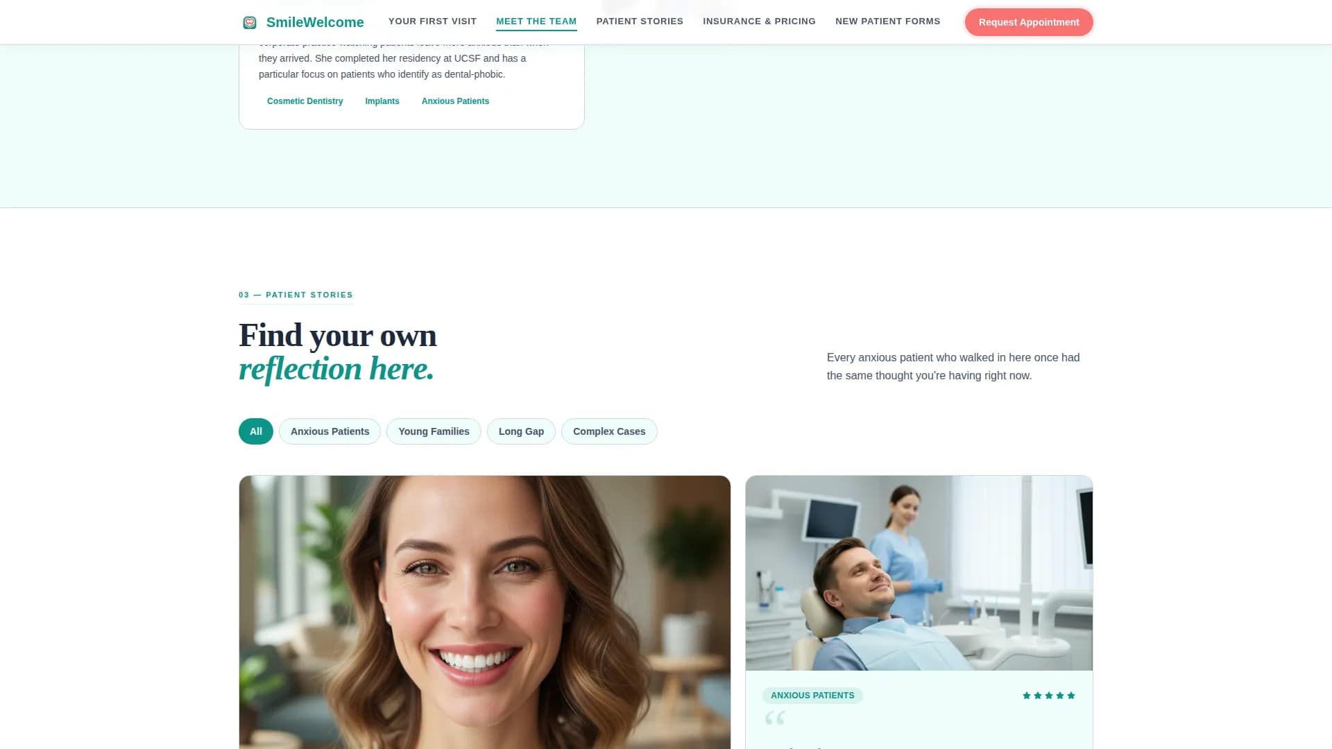 Dental Practice Trust & Anxiety Conversion Website Template
