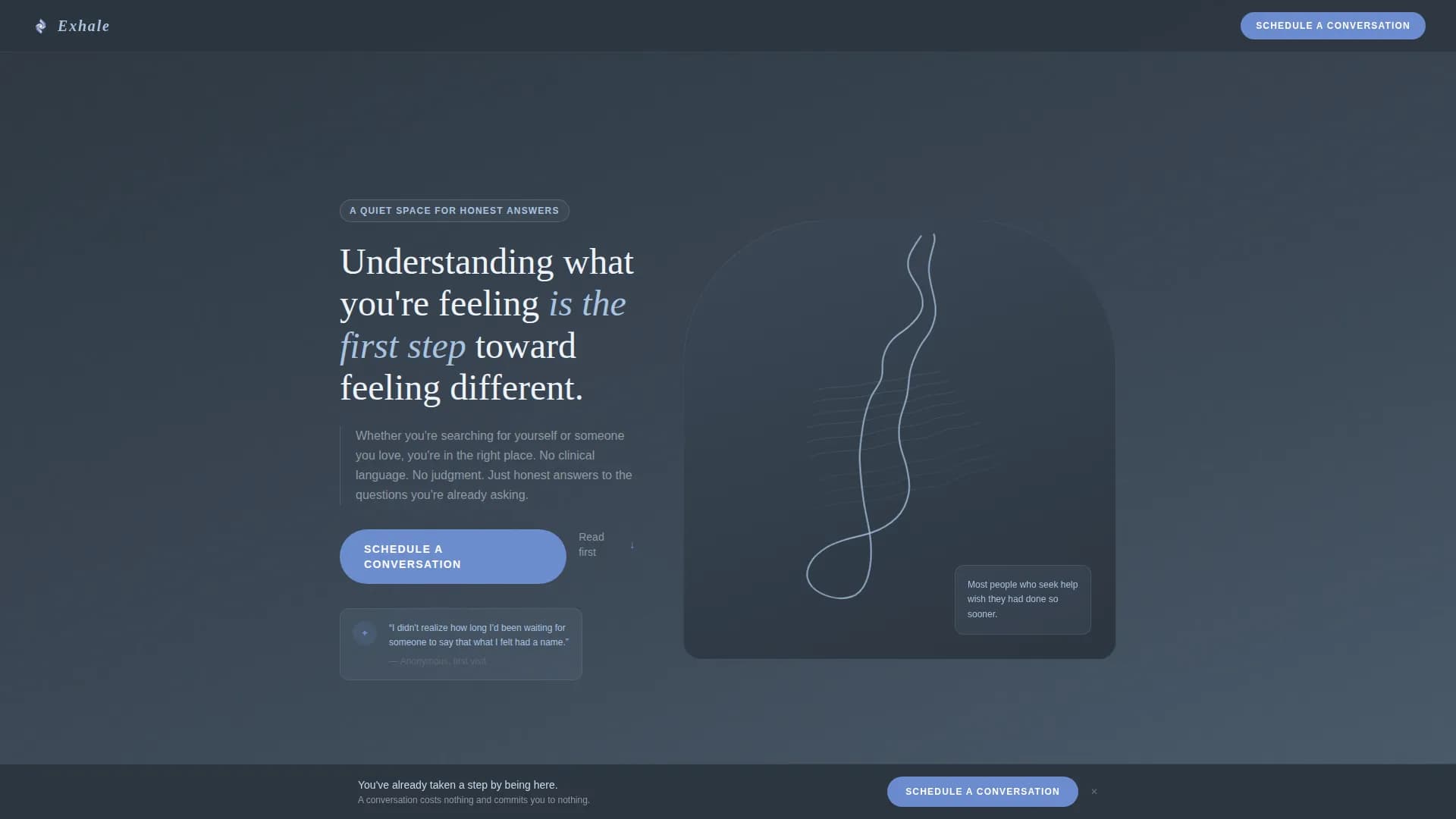 Exhale - Patient Education Landing page Template