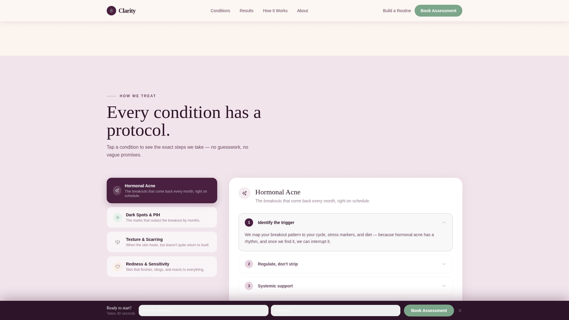 Clarity - Transformative Dermatology Landing Page Template