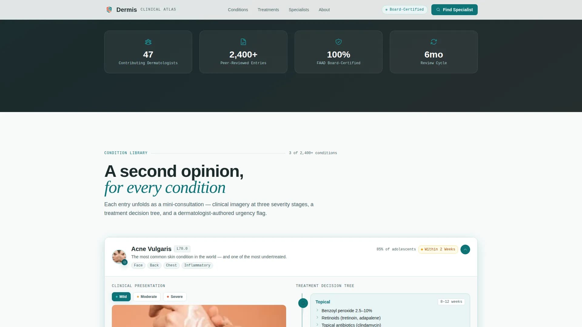 Dermis - Condition Library Landing Page Template