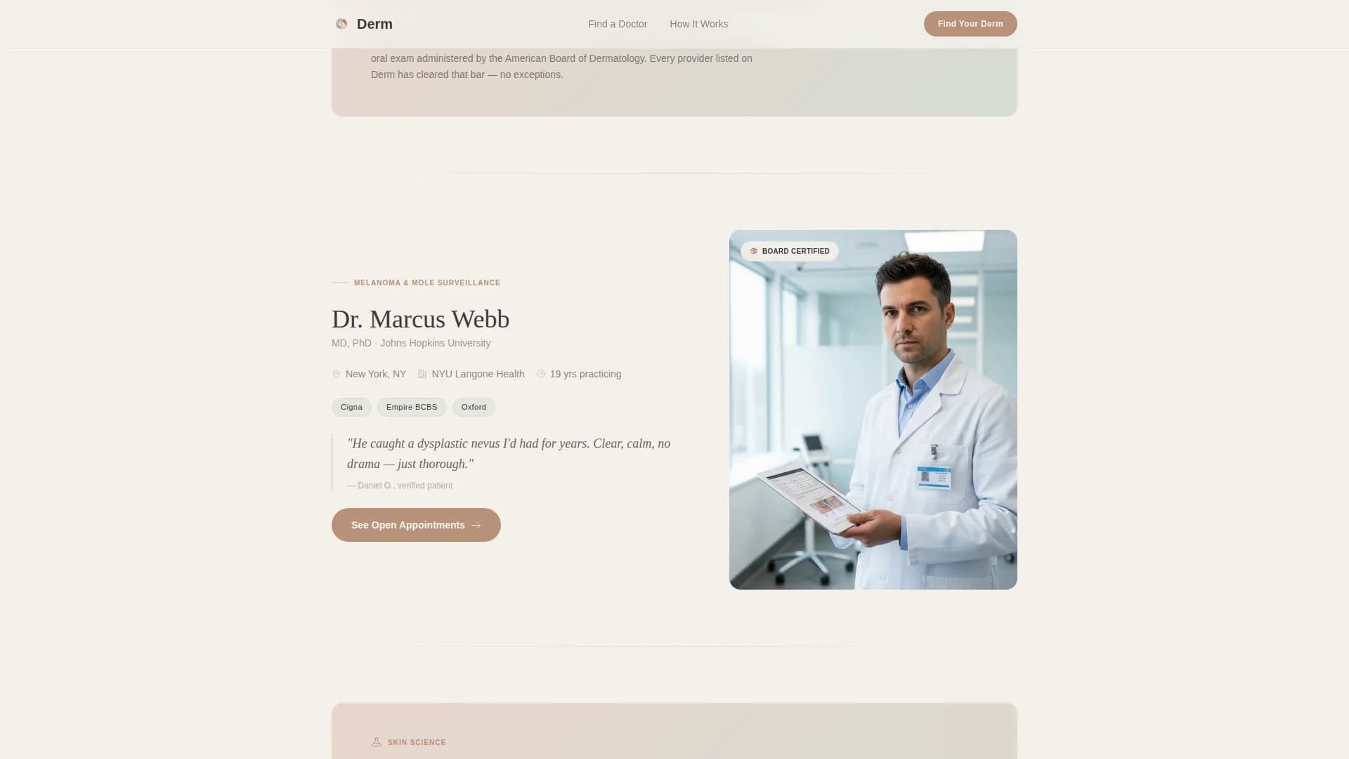 Dermis - Provider Directory Landing Page Template