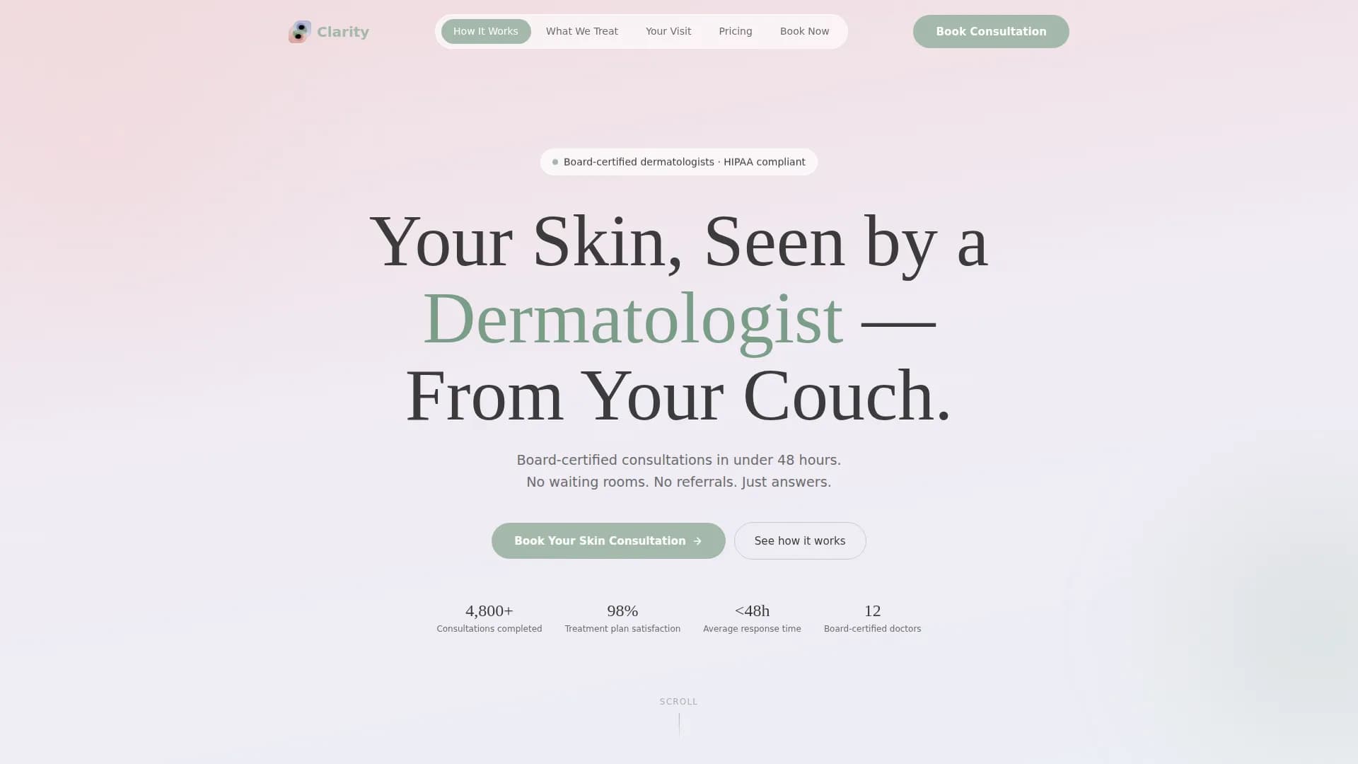 Dermis - Virtual Consultation Landing Page Template