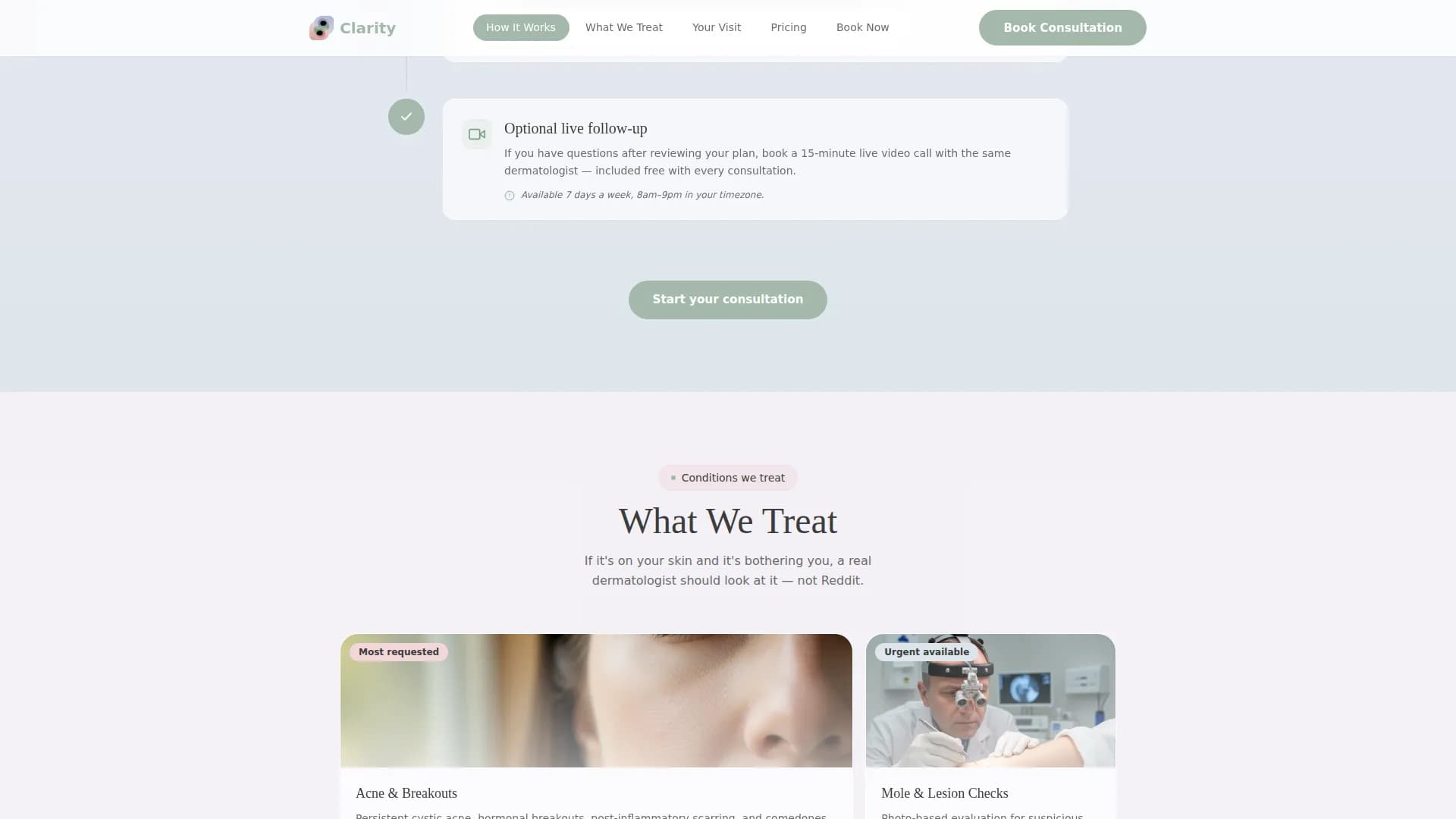 Dermis - Virtual Consultation Landing Page Template