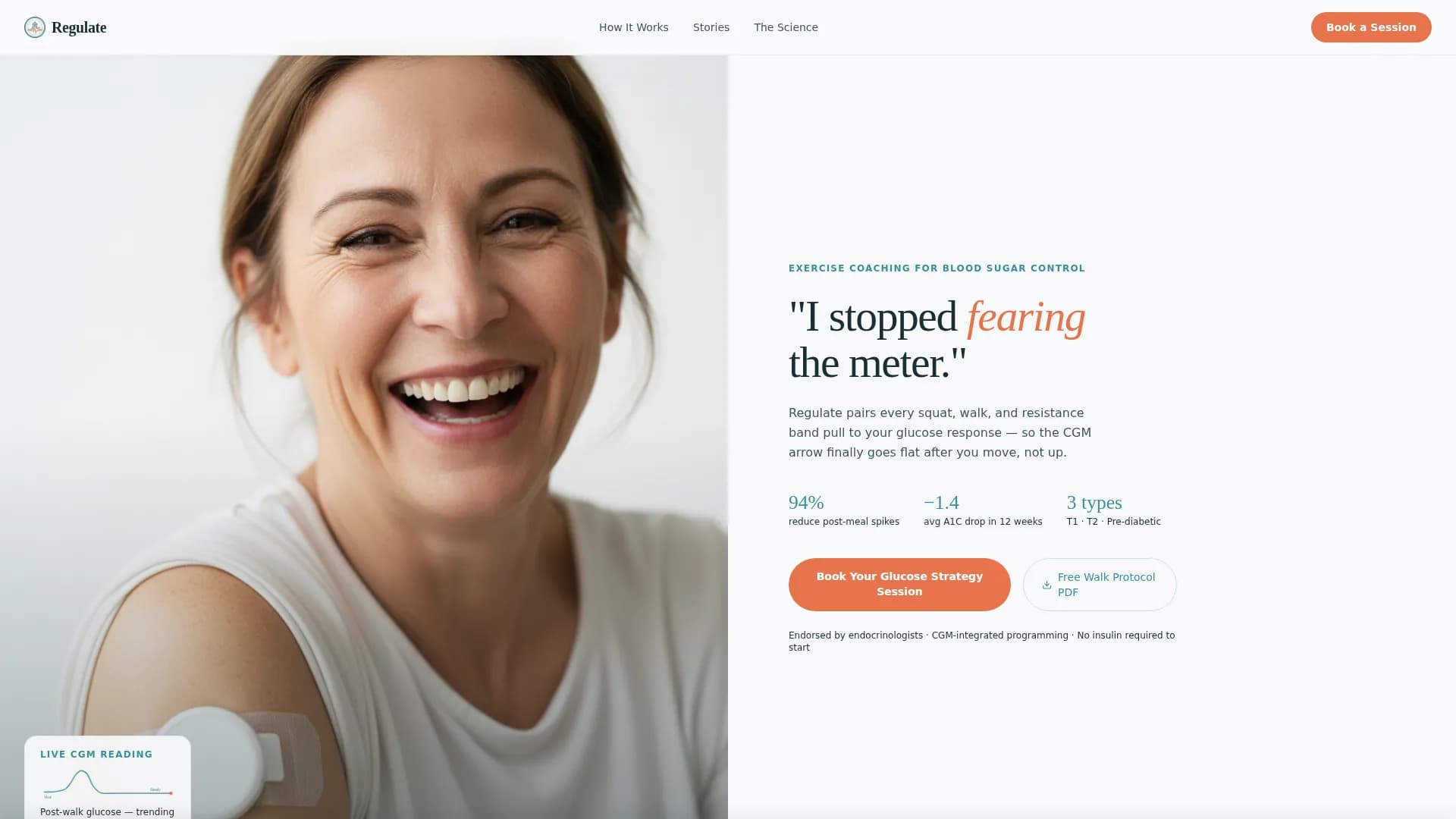 Regulate - Exercise Coaching Landing Page Template