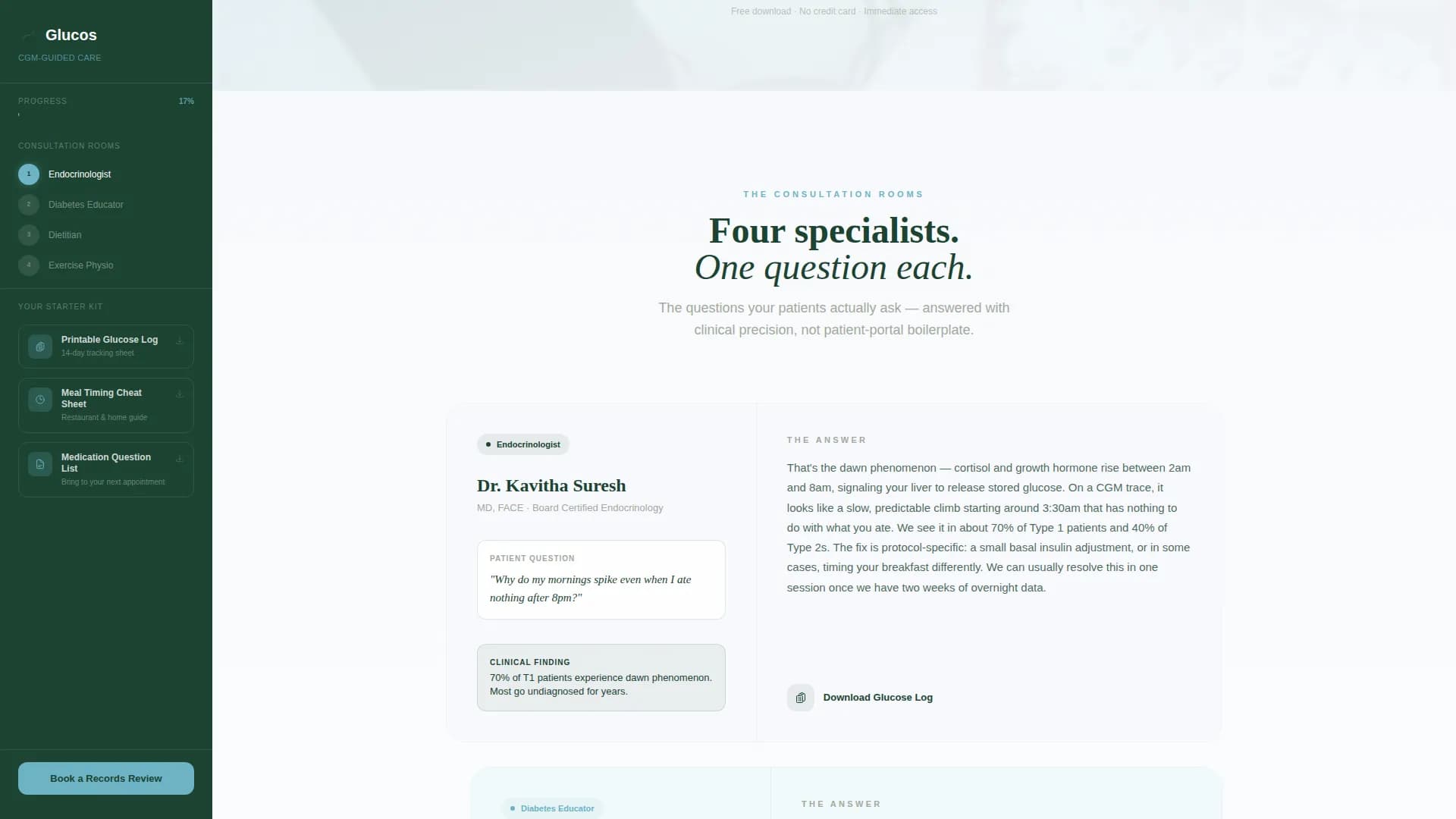 Glucos - Endocrinology Clinic Landing Page Template