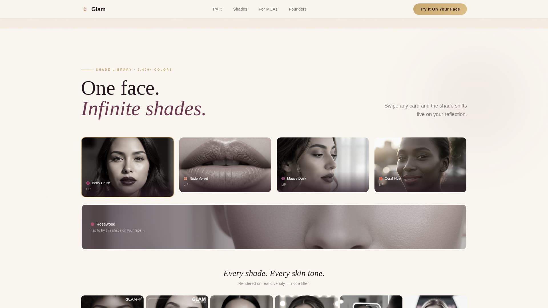 Glam - Luxe Makeup Landing Page Template