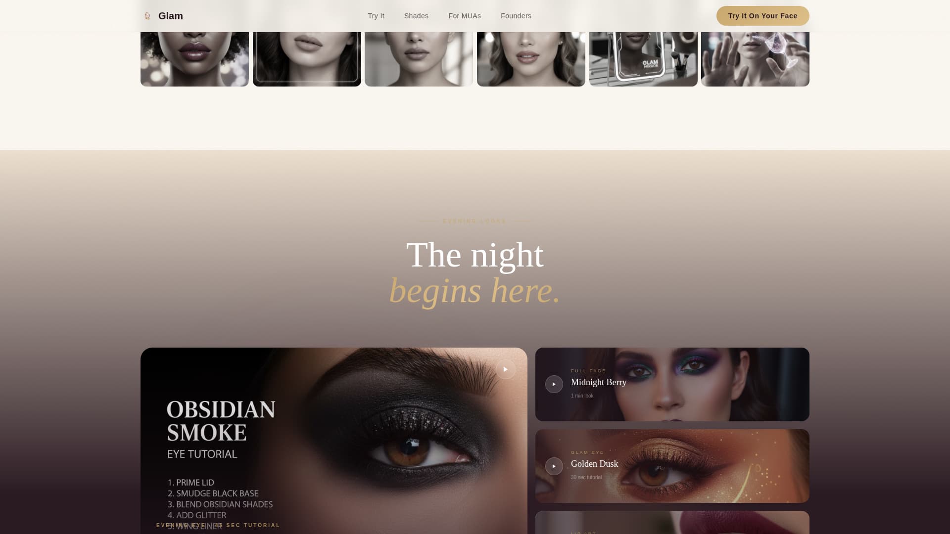 Glam - Luxe Makeup Landing Page Template