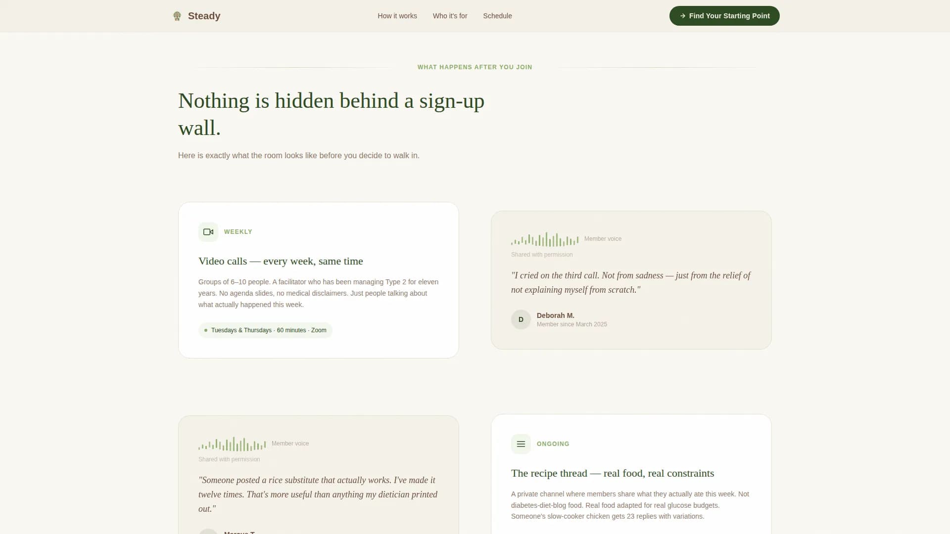 Steady - Support Group Landing Page Template