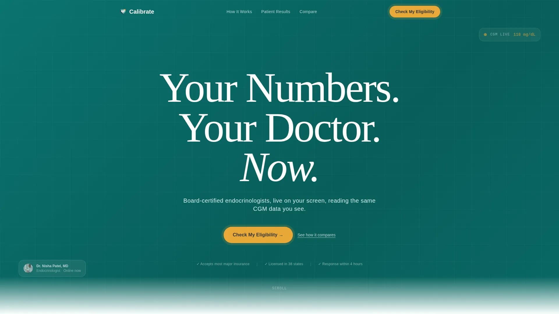 Calibrate - Telehealth Services Landing Page Template