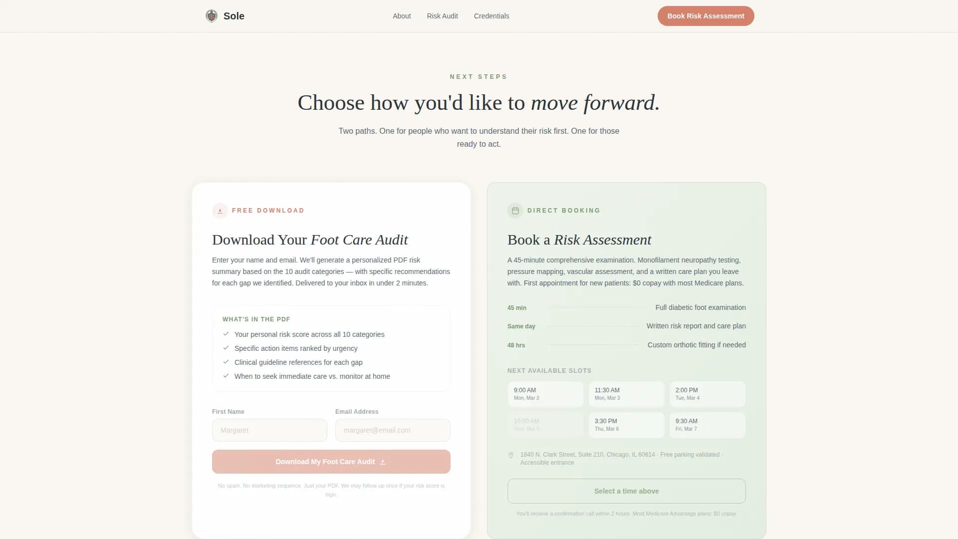 Sole - Podiatry Services Landing Page Template