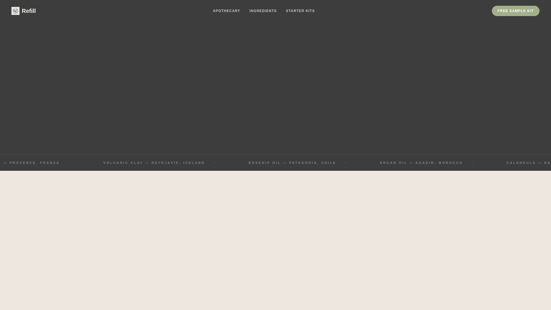 Refill - Immersive Zerowaste Landing Page Template