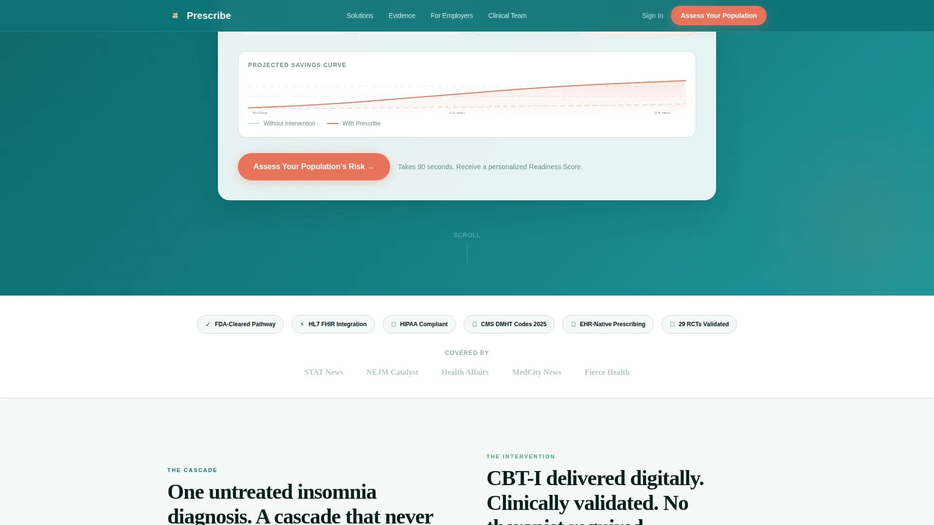 Prescribe - Digital Therapeutics Landing Page Template