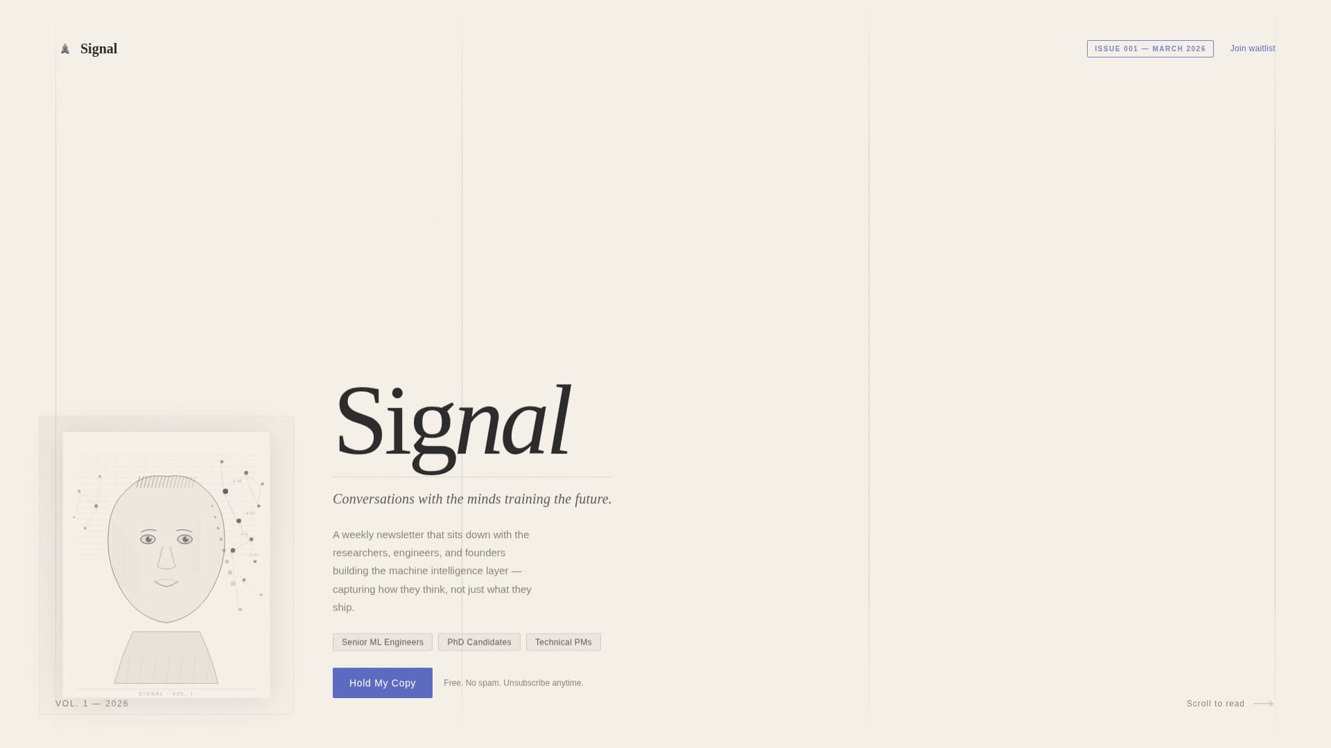 Signal - Compelling AI Newsletter Landing Page Template