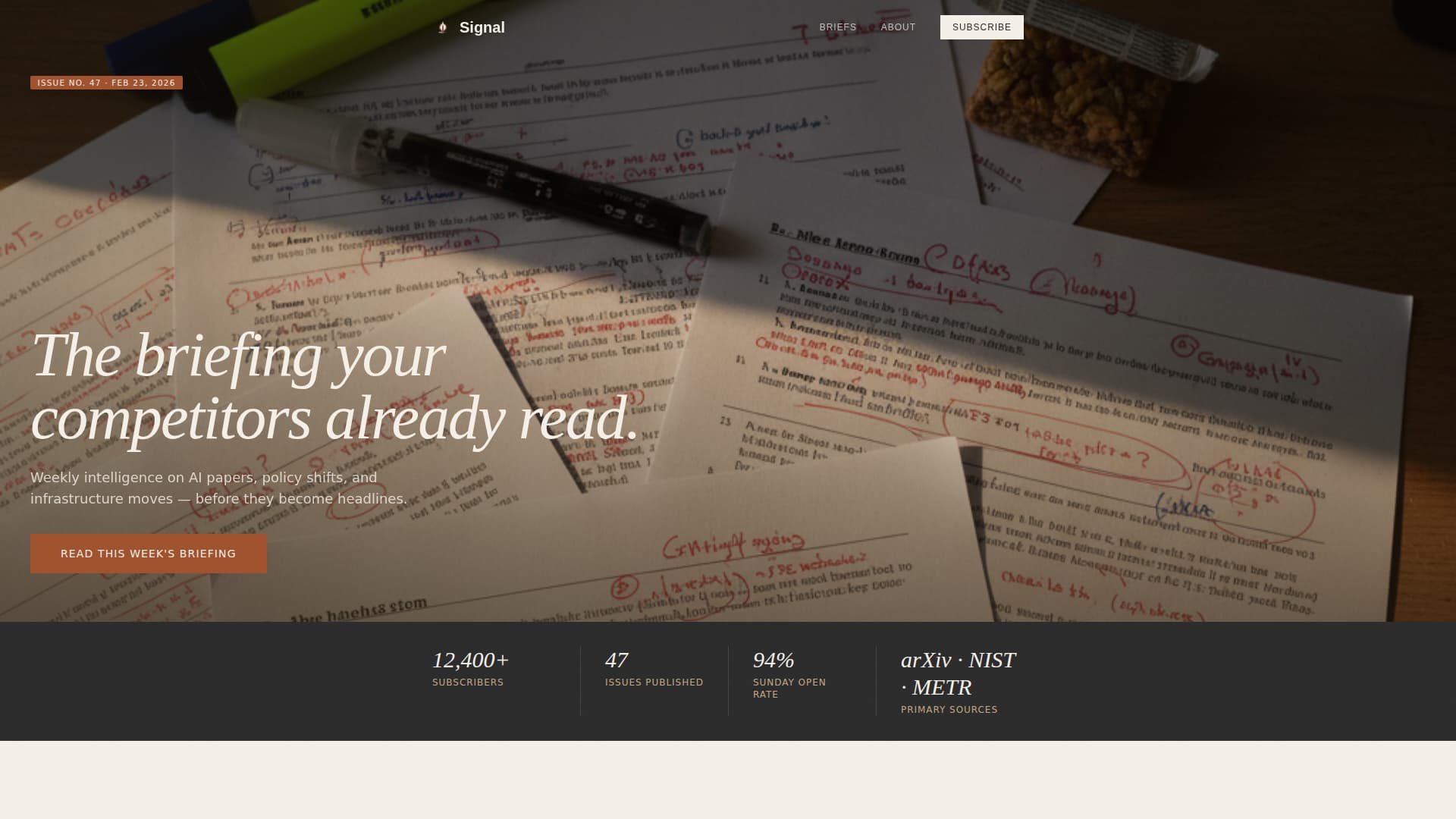 Signal - Authoritative AI Blog Landing Page Template