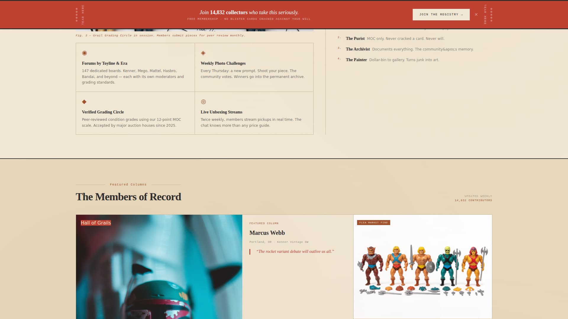 Grail - Editorial Collector Landing Page Template