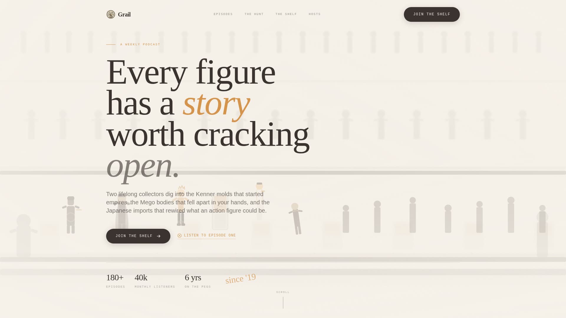 Grail - Nostalgic Podcast Landing Page Template