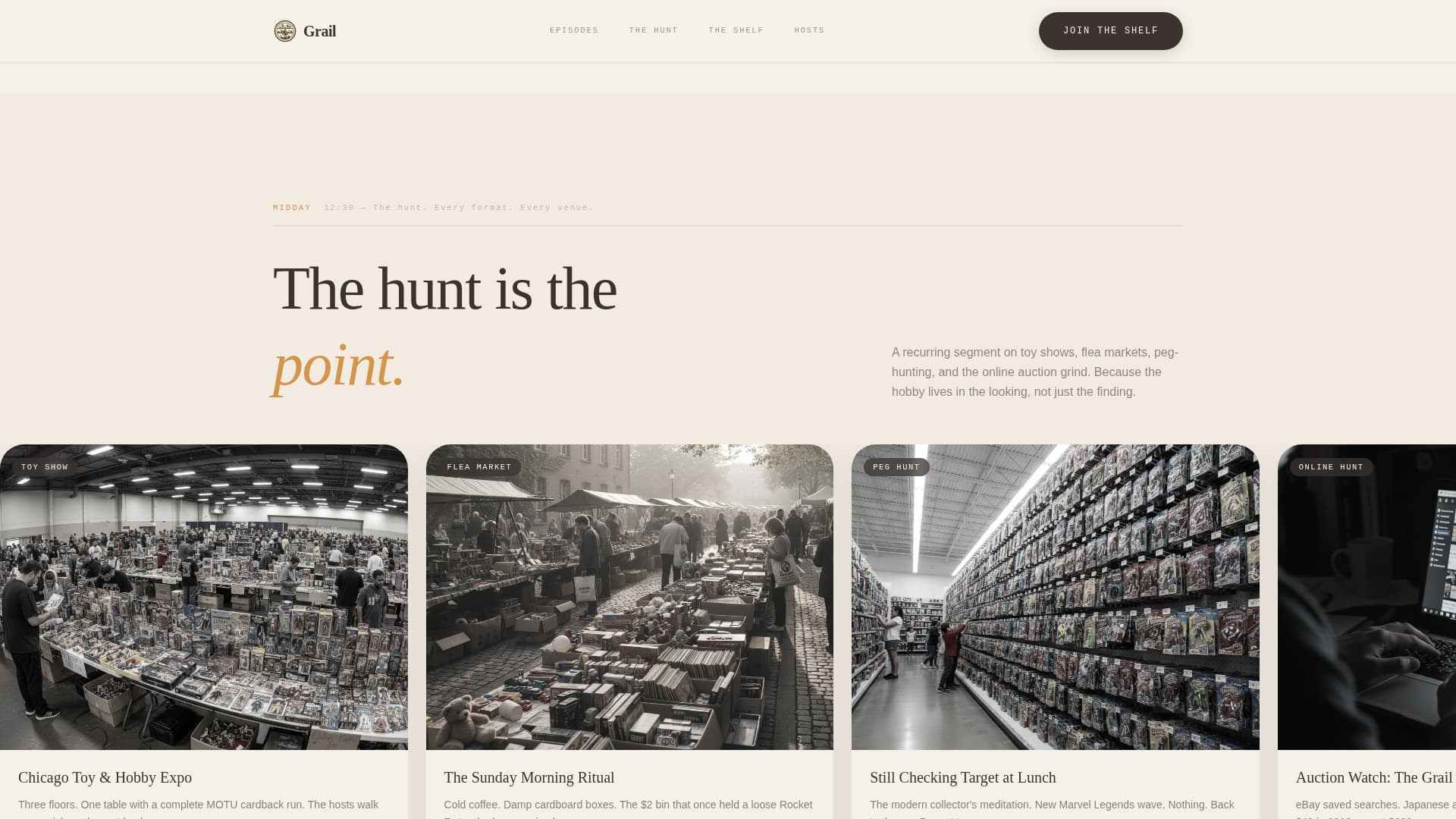 Grail - Nostalgic Podcast Landing Page Template