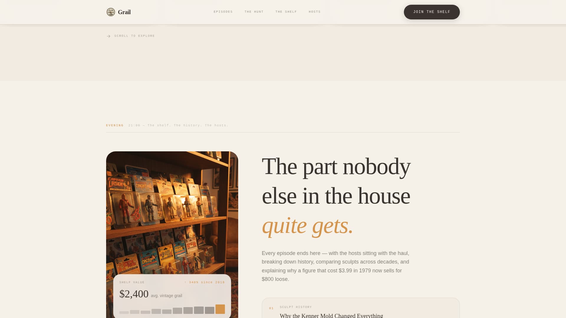 Grail - Nostalgic Podcast Landing Page Template