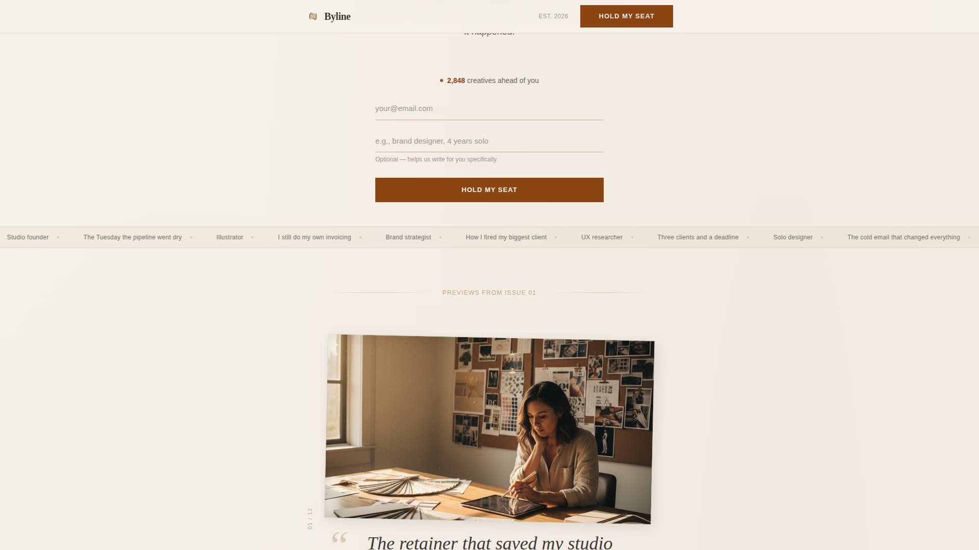 Agency & Freelance Newsletter Pre-Launch Website Template