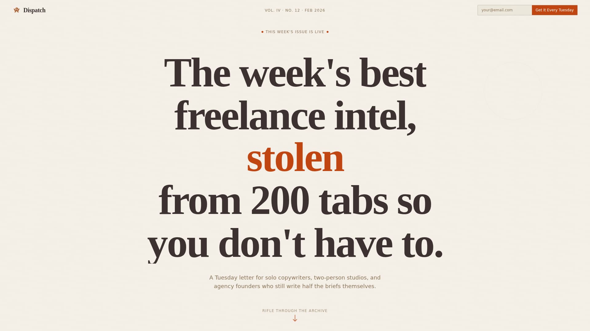 Dispatch - Compelling Freelance Landing Page Template