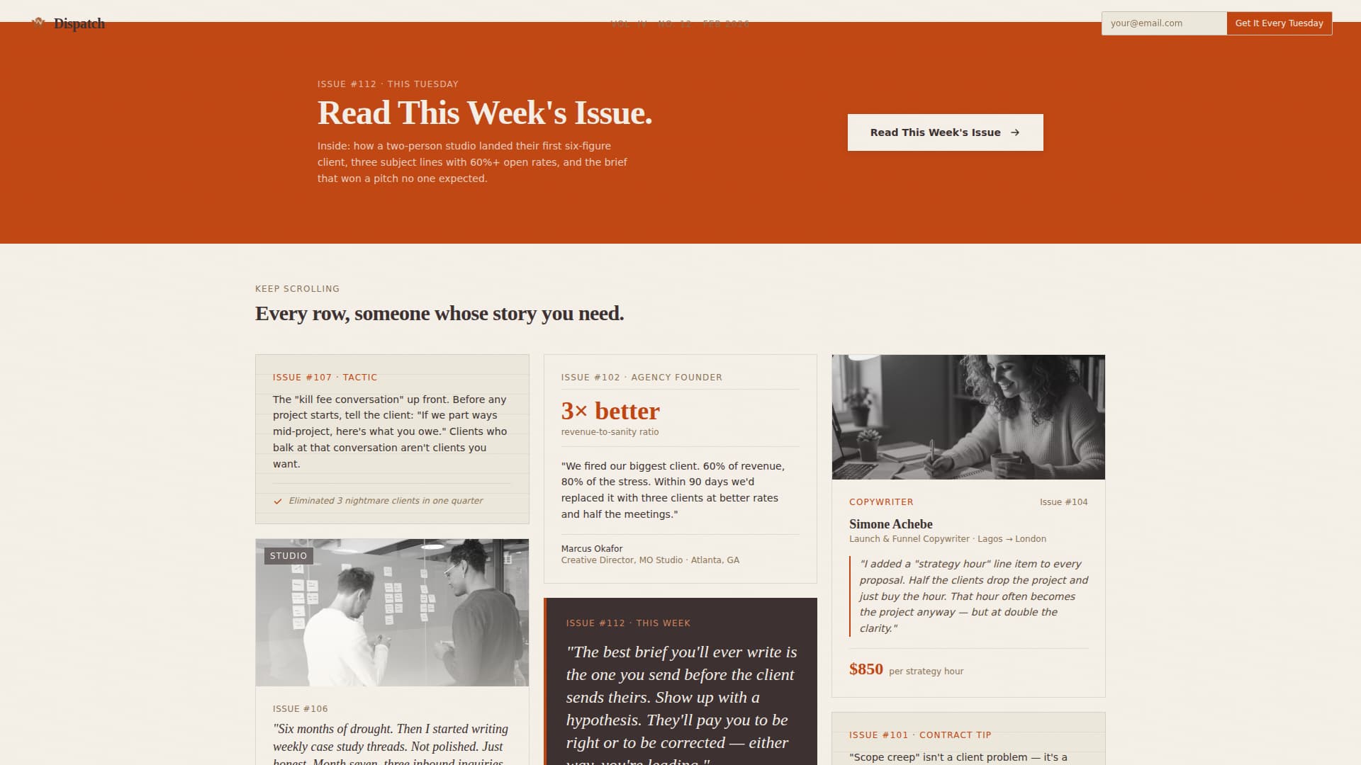 Dispatch - Compelling Freelance Landing Page Template