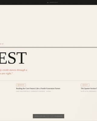 Harvest - Editorial Agriculture Landing Page Template