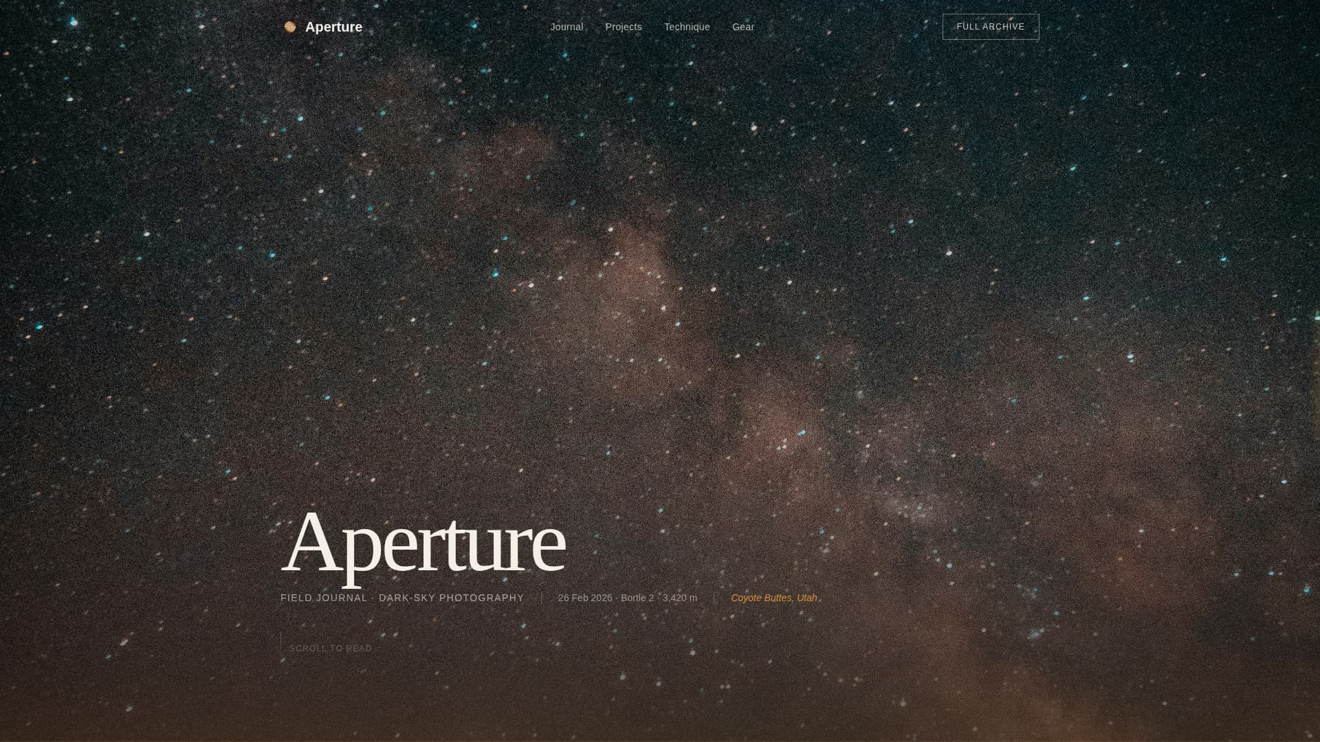 Aperture - Captivating Astrophotography Landing Page Template