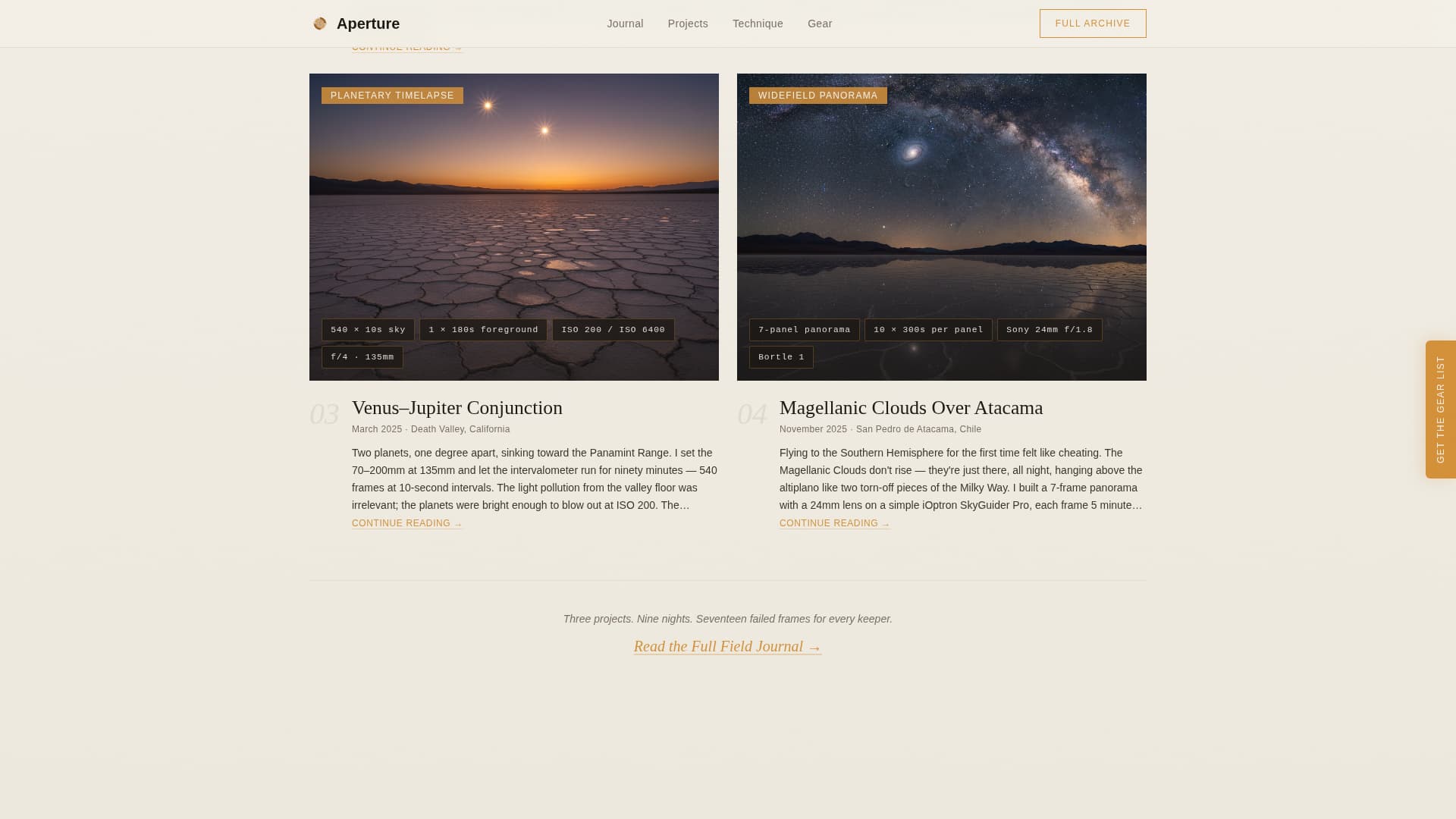 Aperture - Captivating Astrophotography Landing Page Template