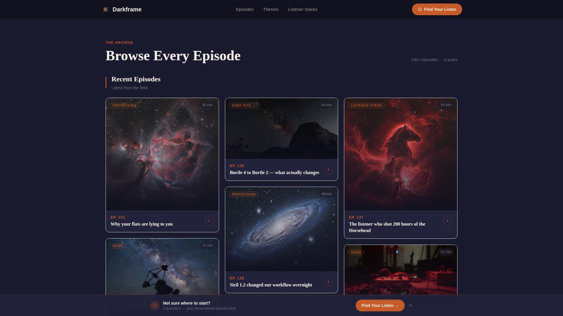 Darkframe - Immersive Astrophotography Landing Page Template
