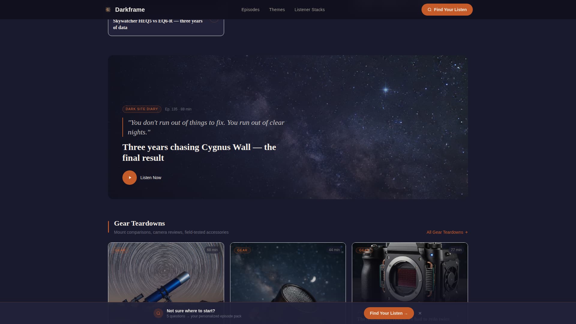 Darkframe - Immersive Astrophotography Landing Page Template